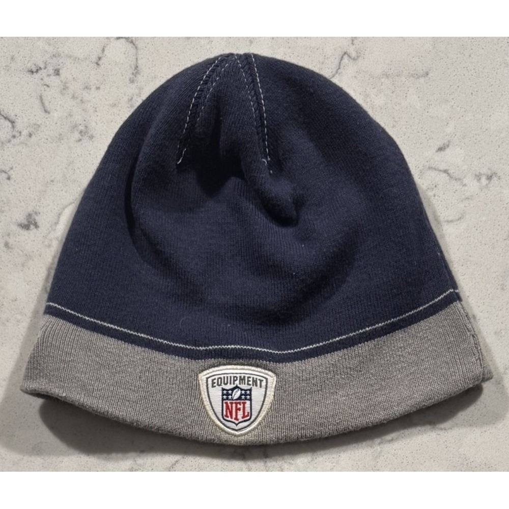 Vintage Dallas Cowboys NFL Equipment Sideline Beanie‎ Hat Reebok Navy Gray
